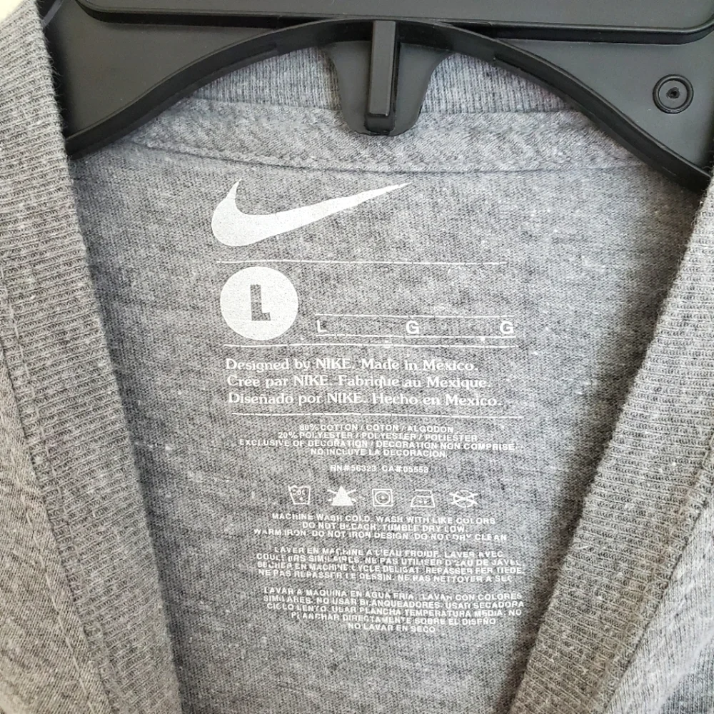 Vintage Nike Shirt Boy's Large L Gray Swish STRONGER, FASTER, AWESOMER 14/16 Y2K